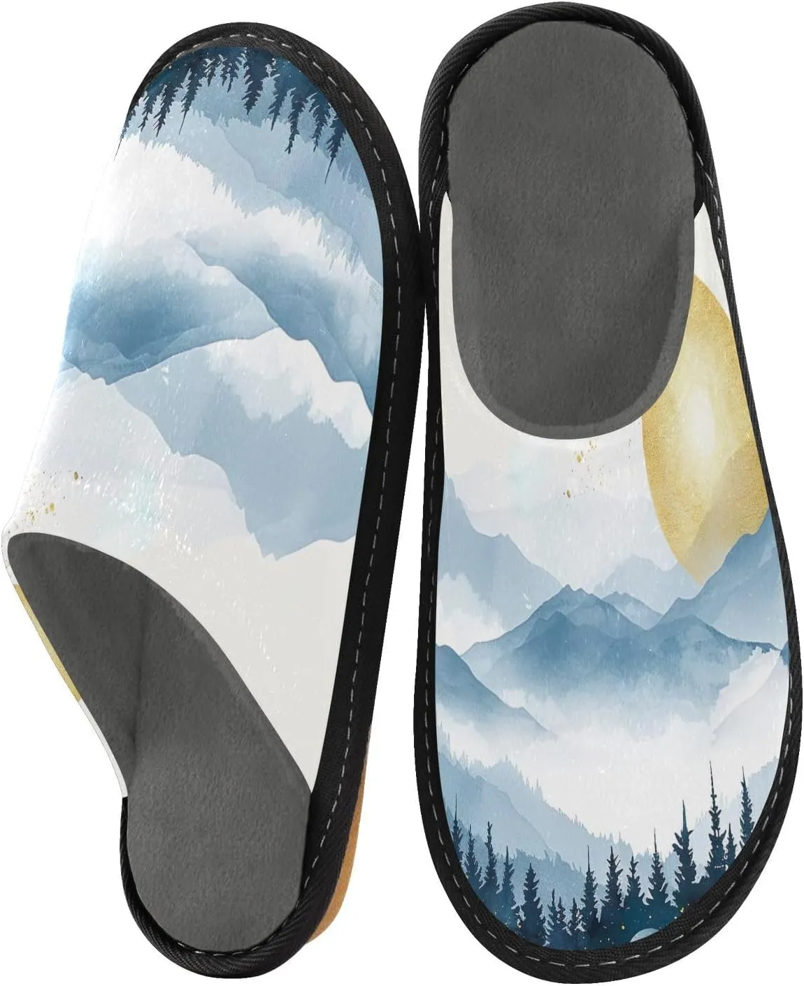 Sunshine Mountain Casual House Slippers,Mens Slippers Warm Women's Slippers Indoor Outdoor Fuzzy Slippers 4-5