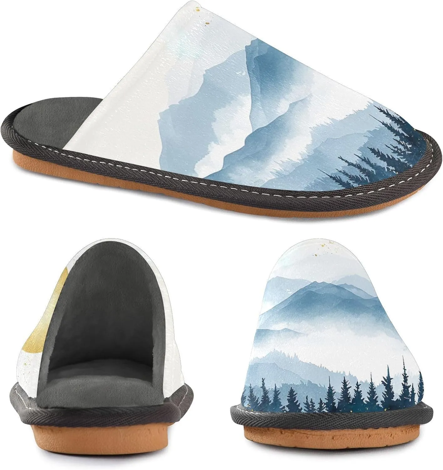 Sunshine Mountain Casual House Slippers,Mens Slippers Warm Women's Slippers Indoor Outdoor Fuzzy Slippers 4-5
