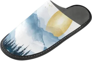 Sunshine Mountain Casual House Slippers,Mens Slippers Warm Women's Slippers Indoor Outdoor Fuzzy Slippers 4-5