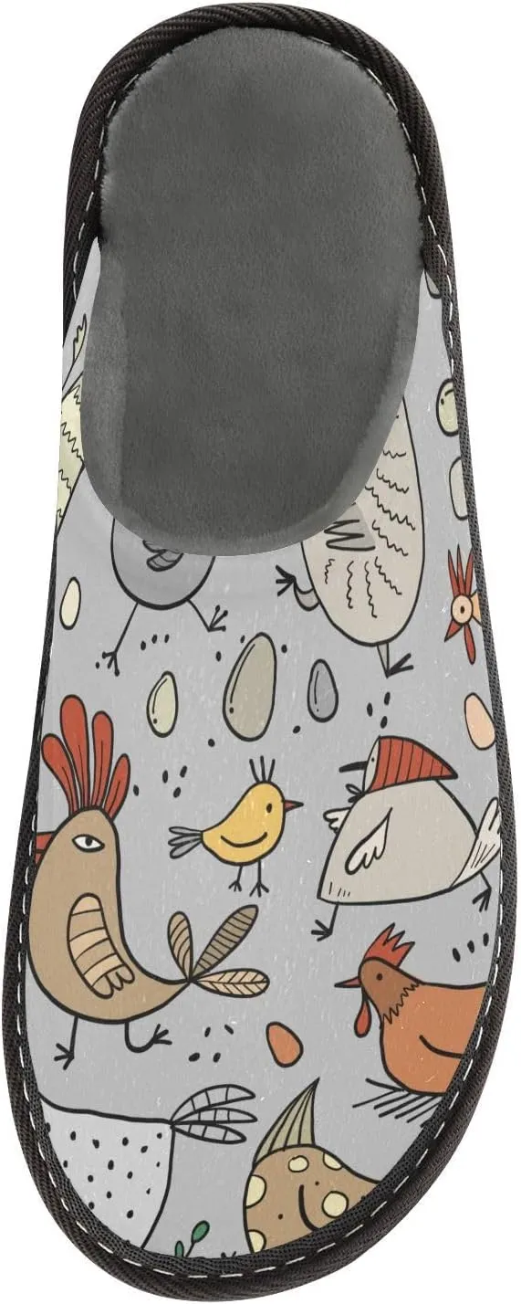 susiyo Funny Farm Birds Chicken Rooster Warm House Slippers Unisex Memory Foam Slippers for Indoor Outdoor
