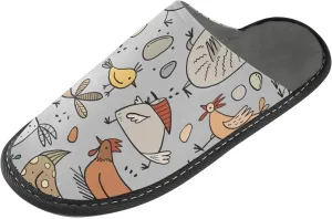 susiyo Funny Farm Birds Chicken Rooster Warm House Slippers Unisex Memory Foam Slippers for Indoor Outdoor