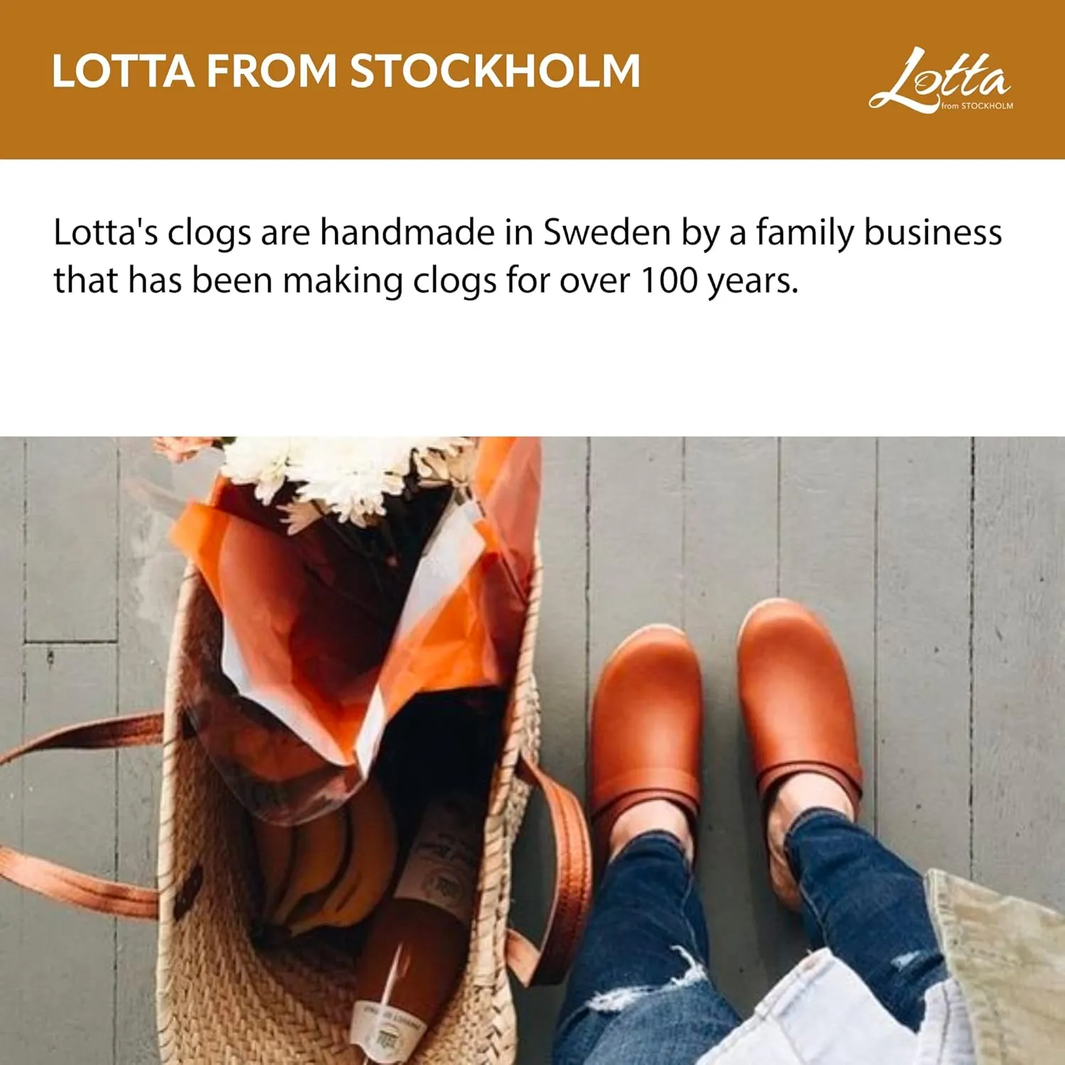 Swedish Classic Mule Clog - Tan Leather Clogs for Women I Supportive and Comfortable Wooden Clog with 2 inch Heel & 3/4 inch Platform