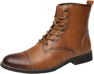 SywzX&xfybz Men's Cowhide Chelsea Ankle Boots Men's Lace-up Boot