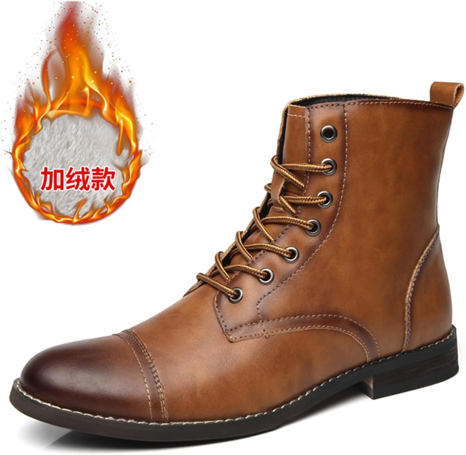 SywzX&xfybz Men's Cowhide Chelsea Ankle Boots Men's Lace-up Boot