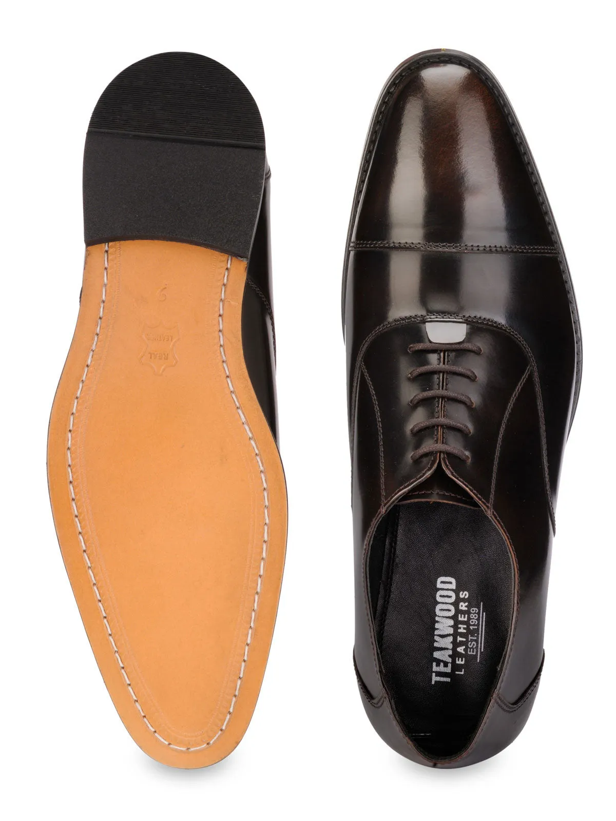 Teakwood Leather Men's Brown Oxford/Brogue Shoes