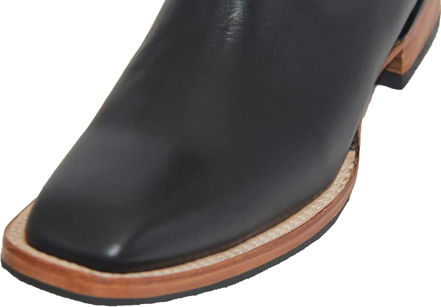 The Western Shops Men’s Short Ankle Square Toe Genuine Leather Cowboy Boot
