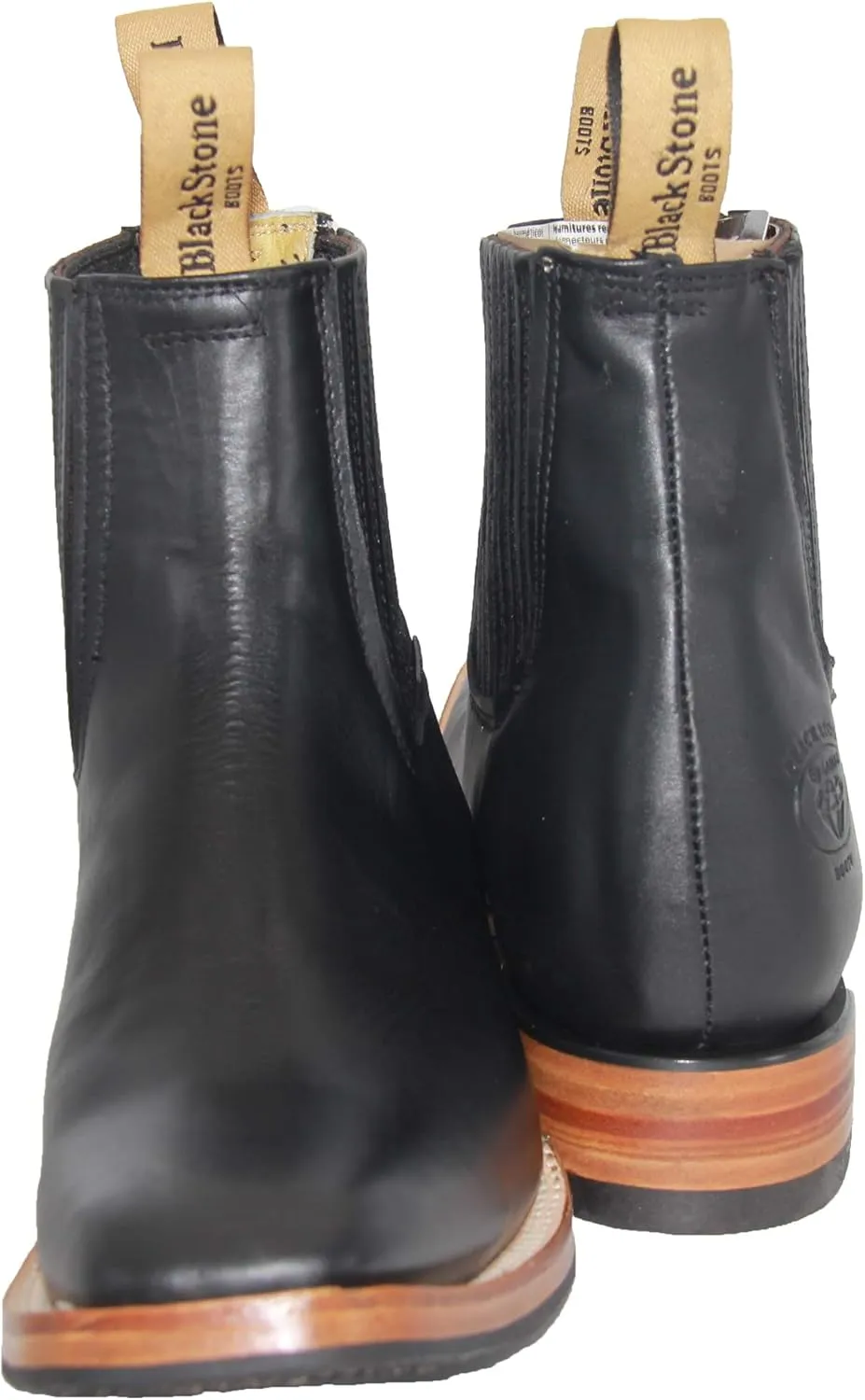 The Western Shops Men’s Short Ankle Square Toe Genuine Leather Cowboy Boot