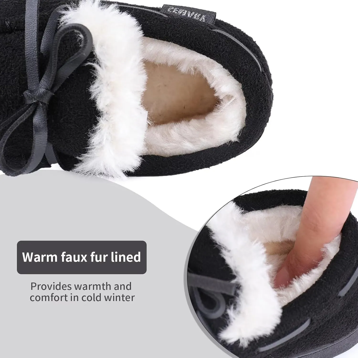 Toddler Kids' Moccasin House Shoe with Indoor Outdoor Memory Foam Sole Protection Slipper U722WLFX-0914