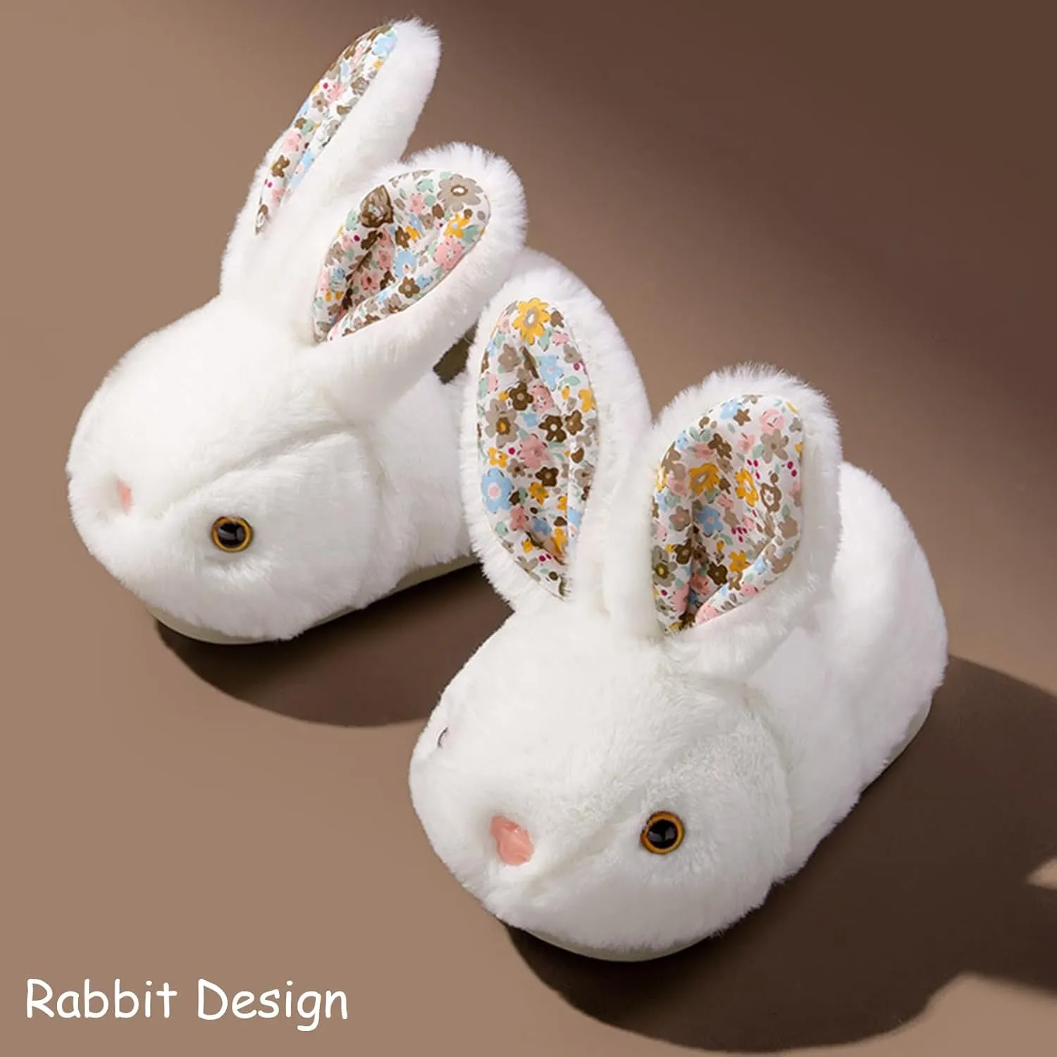 Toddler Slippers Girls Boys Kids Bunny House Slipper Winter Cute Rabbit Slippers Warm Soft Plush Fuzzy Slippers Indoor Non-Slip Animal Cartoon Slippers
