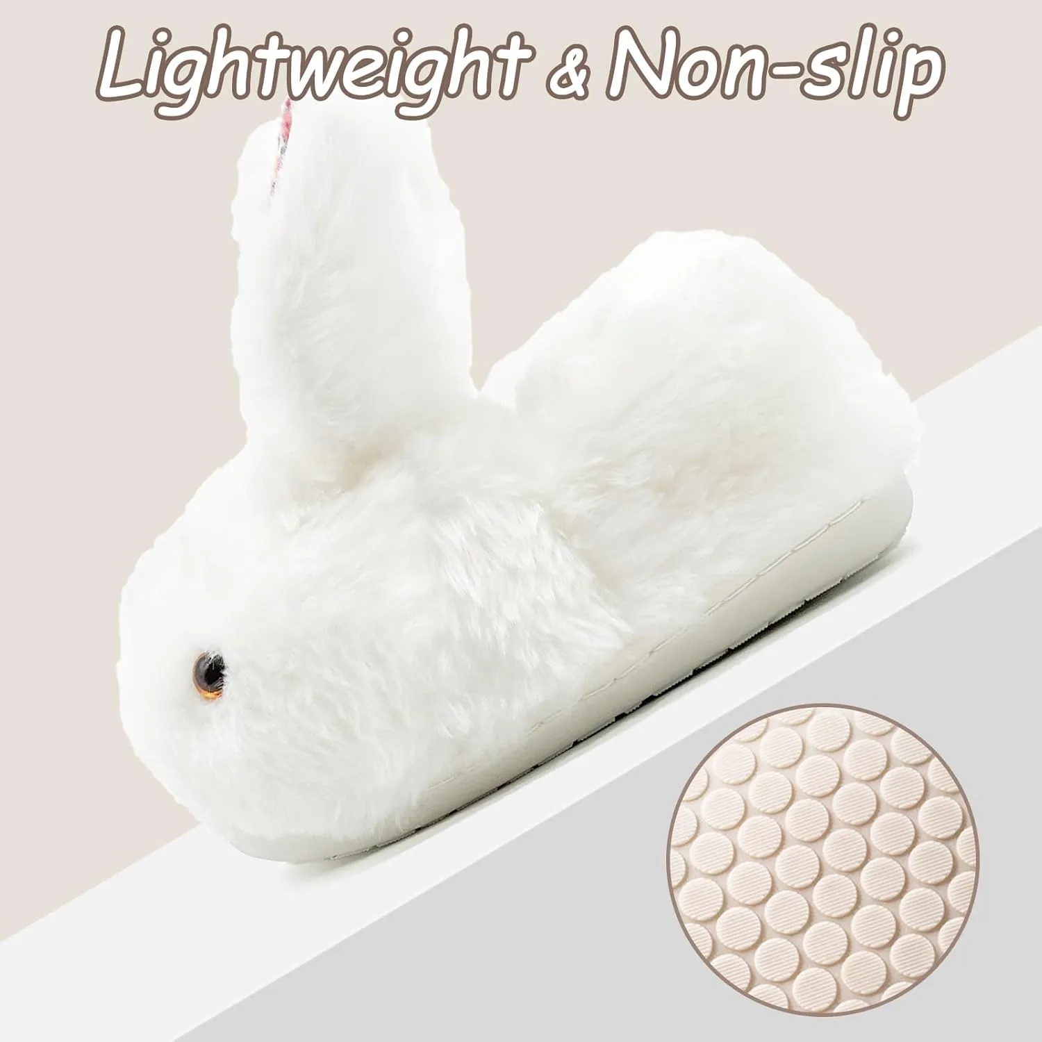 Toddler Slippers Girls Boys Kids Bunny House Slipper Winter Cute Rabbit Slippers Warm Soft Plush Fuzzy Slippers Indoor Non-Slip Animal Cartoon Slippers