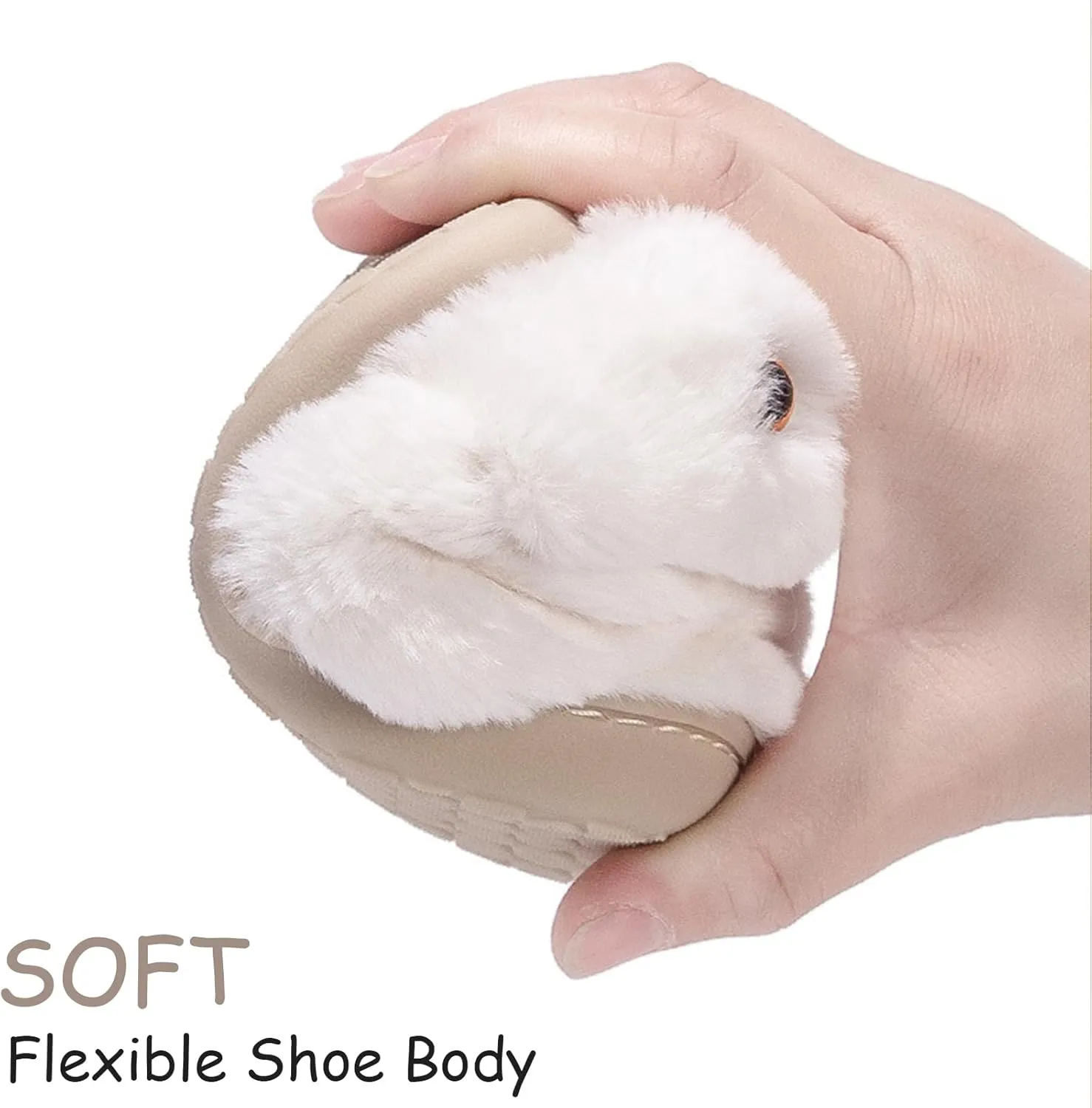 Toddler Slippers Girls Boys Kids Bunny House Slipper Winter Cute Rabbit Slippers Warm Soft Plush Fuzzy Slippers Indoor Non-Slip Animal Cartoon Slippers