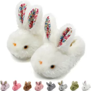 Toddler Slippers Girls Boys Kids Bunny House Slipper Winter Cute Rabbit Slippers Warm Soft Plush Fuzzy Slippers Indoor Non-Slip Animal Cartoon Slippers