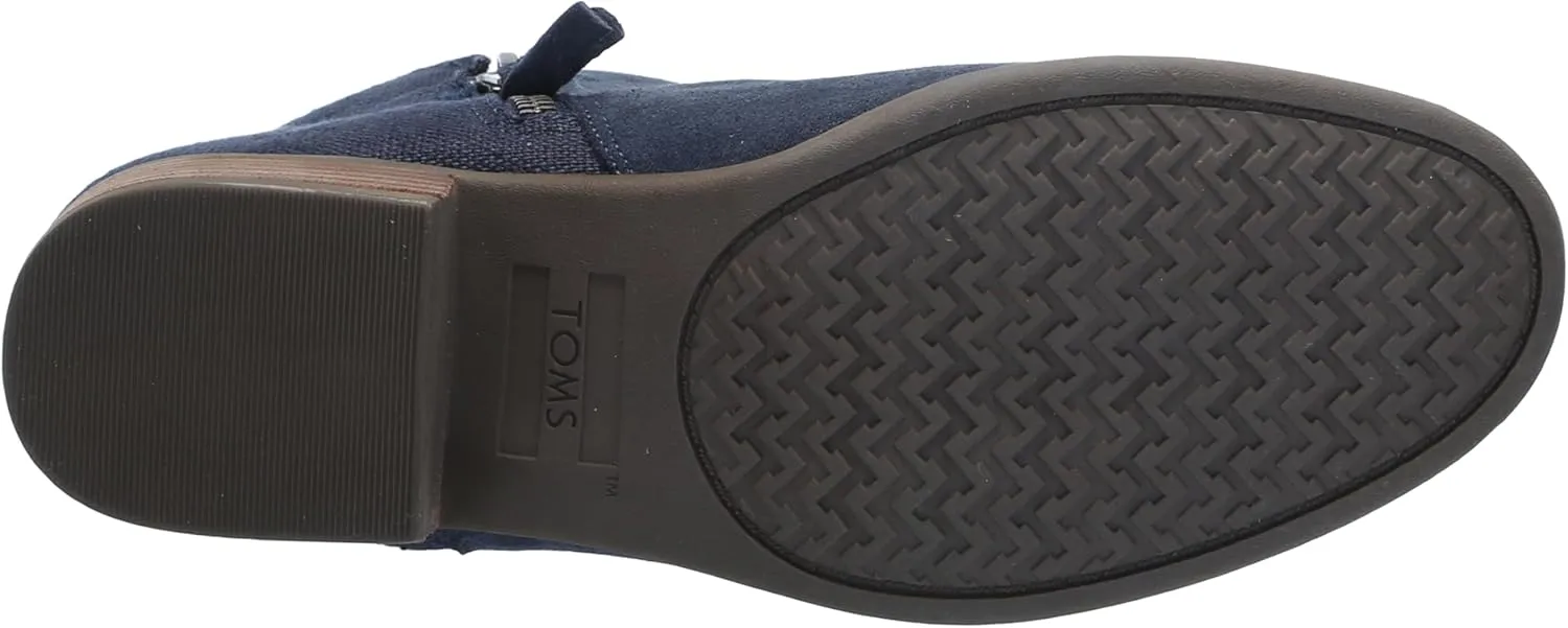 TOMS Women's Dahlia Ankle Boots, Low Heel – Dual Side Zipper Booties for Women