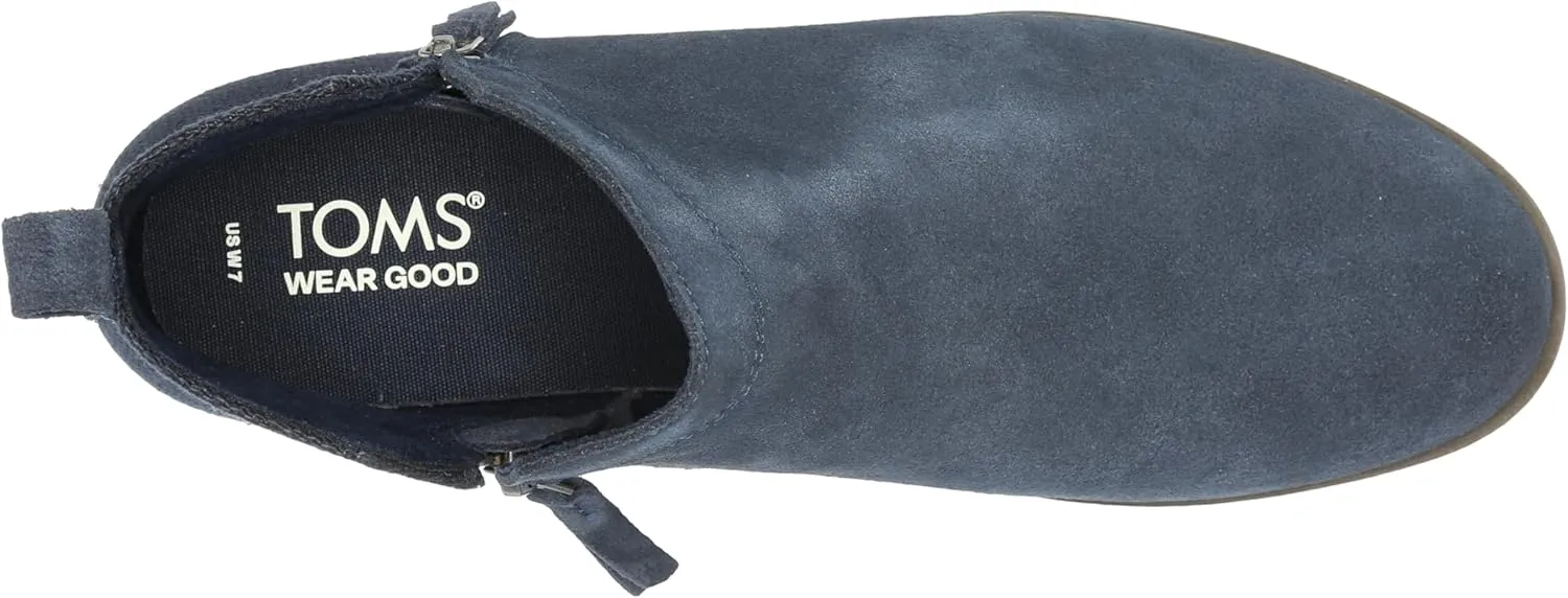 TOMS Women's Dahlia Ankle Boots, Low Heel – Dual Side Zipper Booties for Women