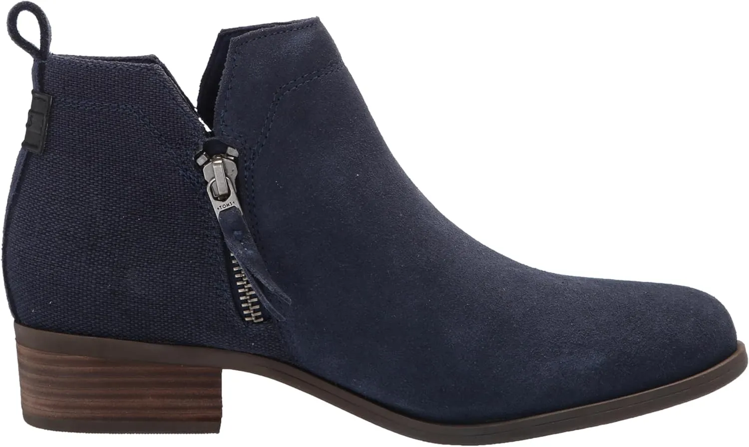TOMS Women's Dahlia Ankle Boots, Low Heel – Dual Side Zipper Booties for Women