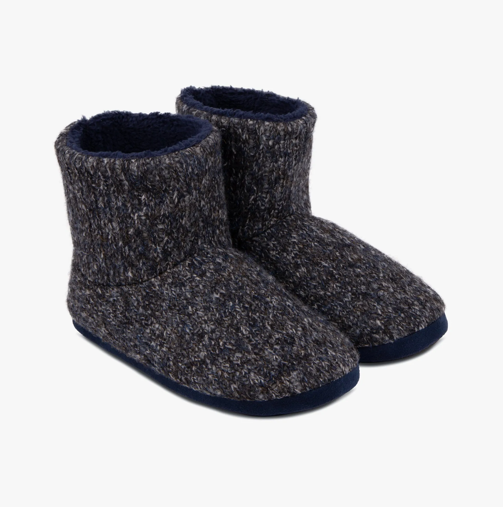 Totes Toasties RIB KNIT BOOT Slippers Mens Navy