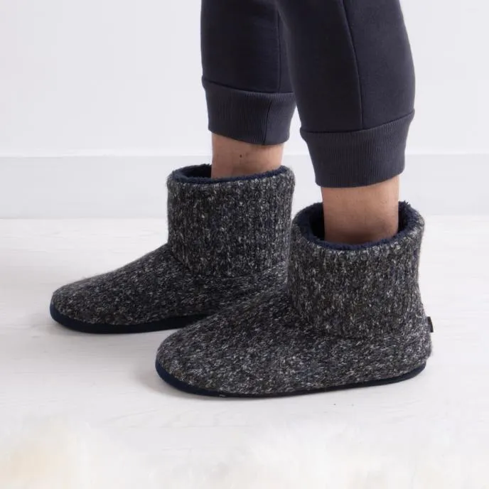 Totes Toasties RIB KNIT BOOT Slippers Mens Navy