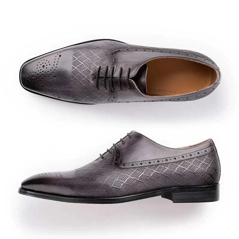 TREKHE | Men's Handmade Genuine Leather Classic Oxford Shoes - Formal Style