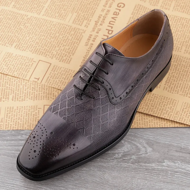 TREKHE | Men's Handmade Genuine Leather Classic Oxford Shoes - Formal Style