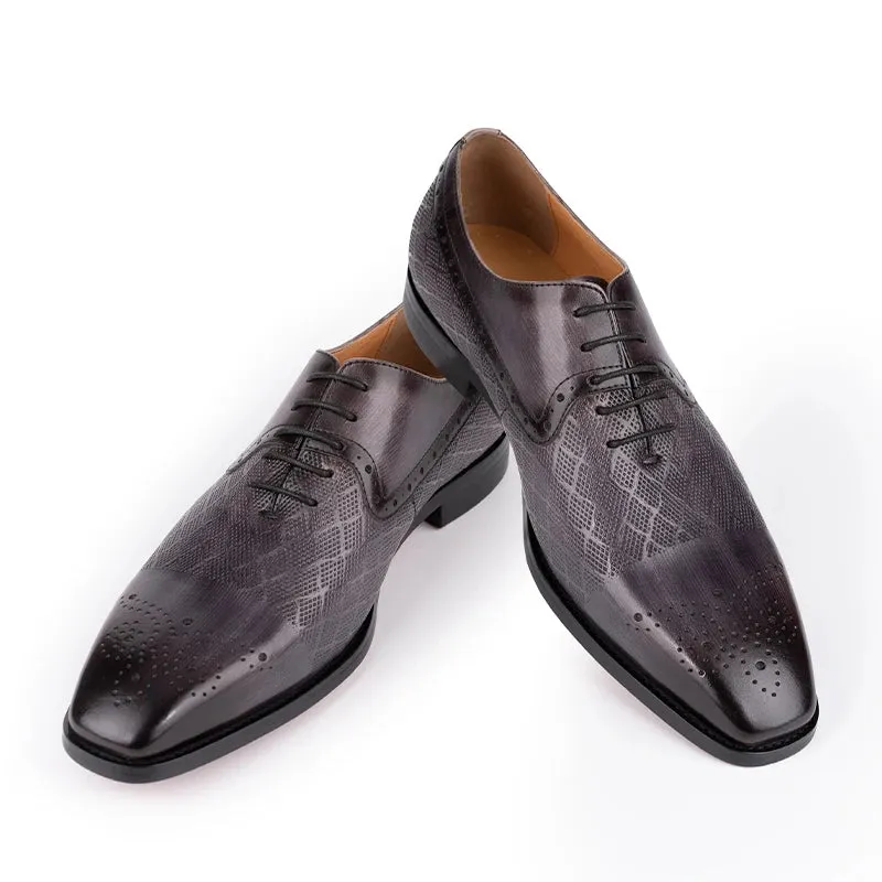 TREKHE | Men's Handmade Genuine Leather Classic Oxford Shoes - Formal Style