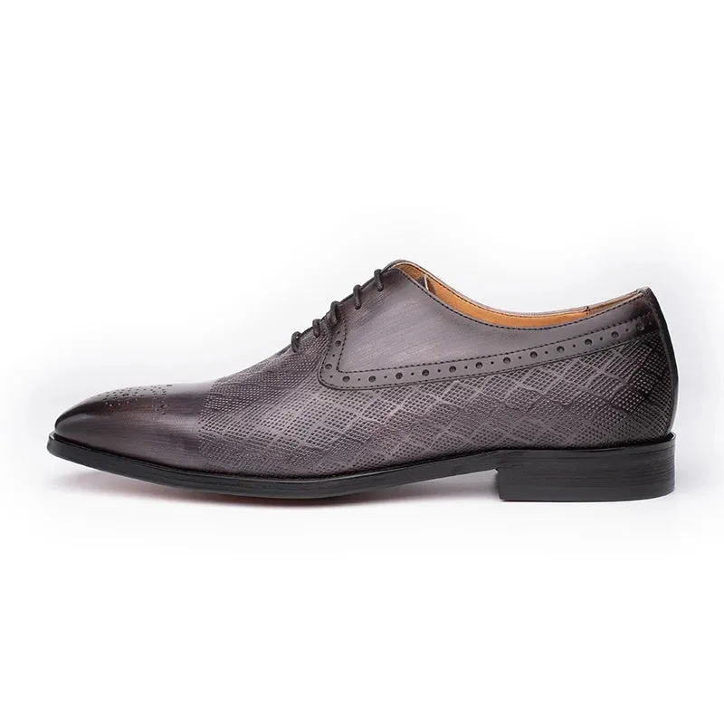 TREKHE | Men's Handmade Genuine Leather Classic Oxford Shoes - Formal Style