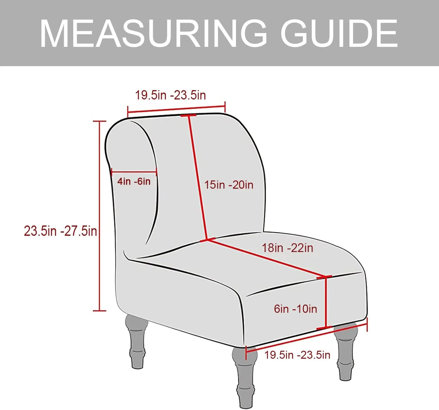 UCCONO Armless Accent Chair Slipcovers, Thick Velvet Slipper Accent Chair Covers for Living Room Oversized Big Chairs, Removable Furniture Protector with Elastic Bottom, Machine Washable (Navy)