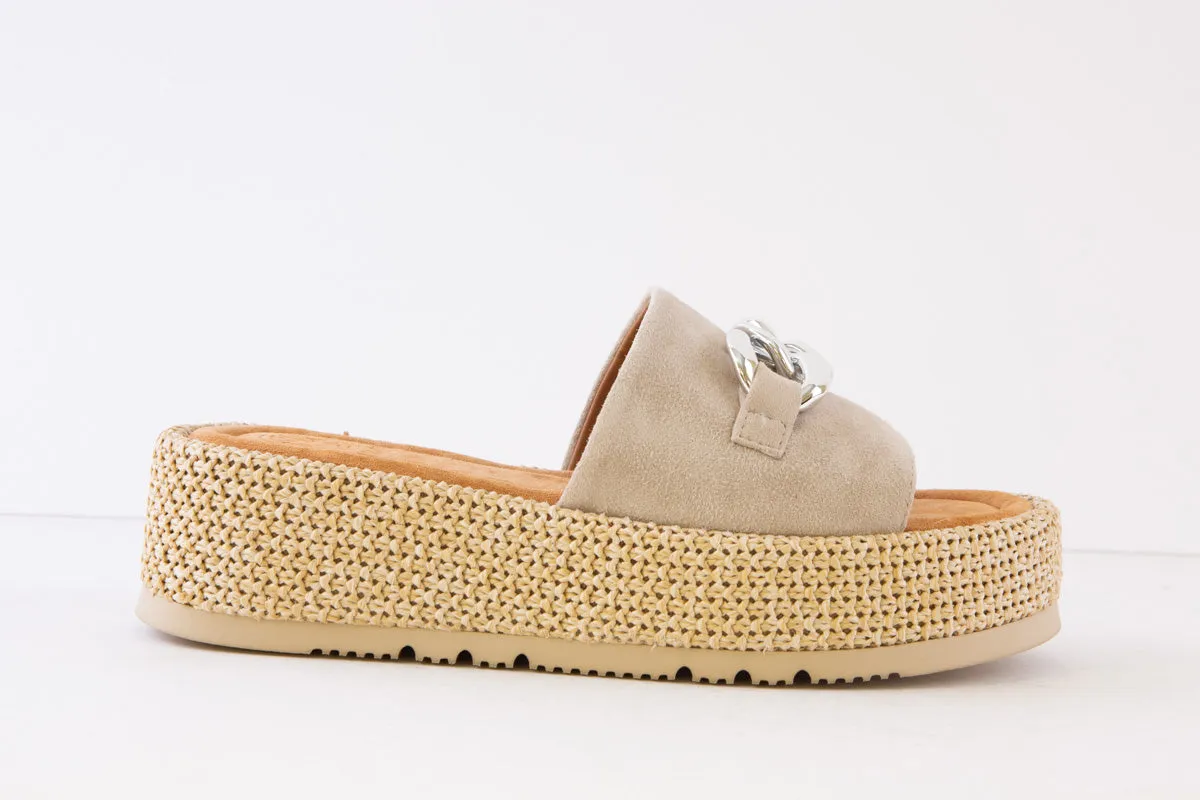 UNISA - CAPITAN PLATFORM FASHION MULE - BEIGE