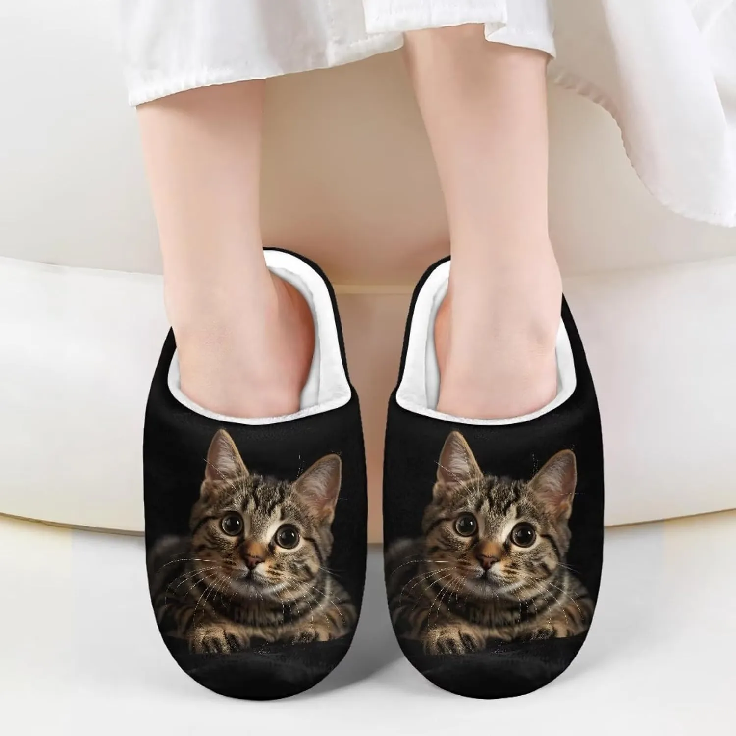 Veniyate Kids Fuzzy House Memory Foam Slippers Bedroom Shoes Cozy Indoor Slide for Boys Girls