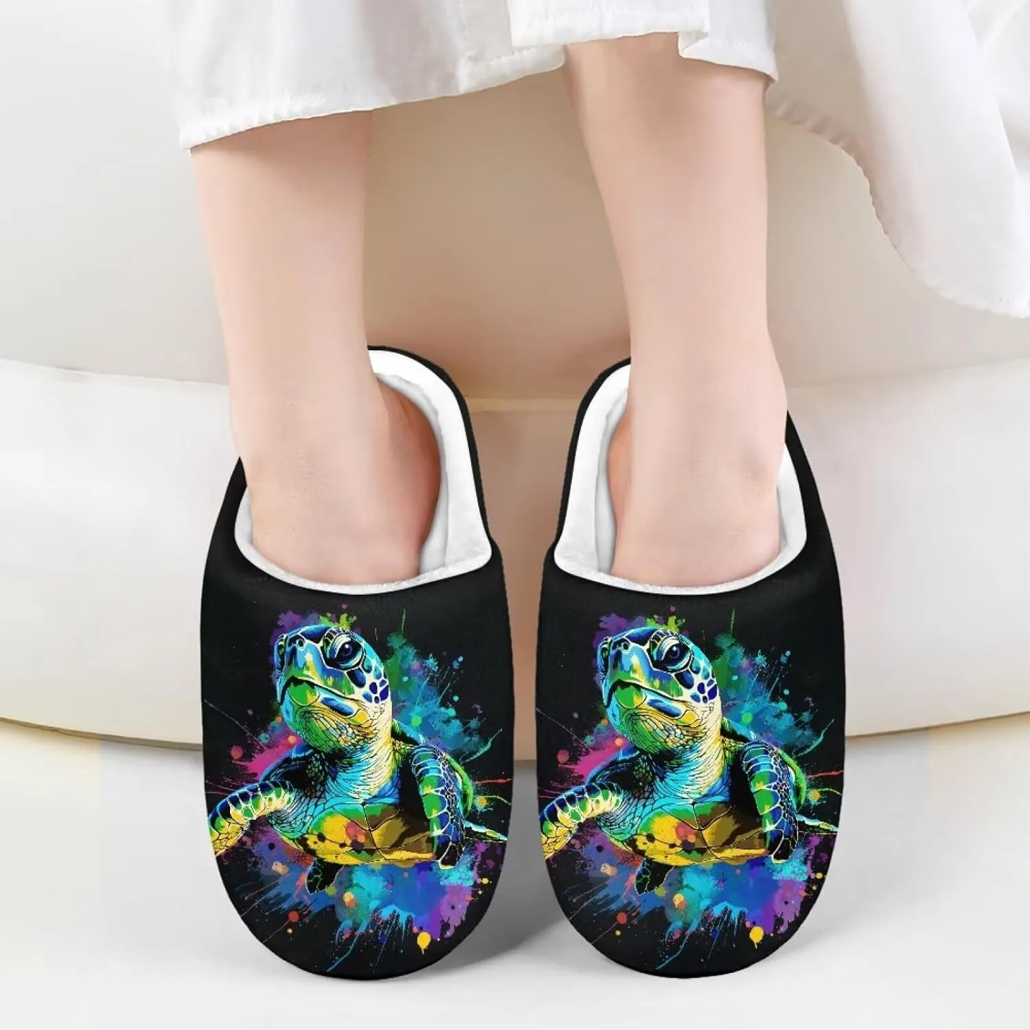 Veniyate Plush Warm Slippers for Girls Boys Kids Toddlers Winter Indoor House Home Shoes
