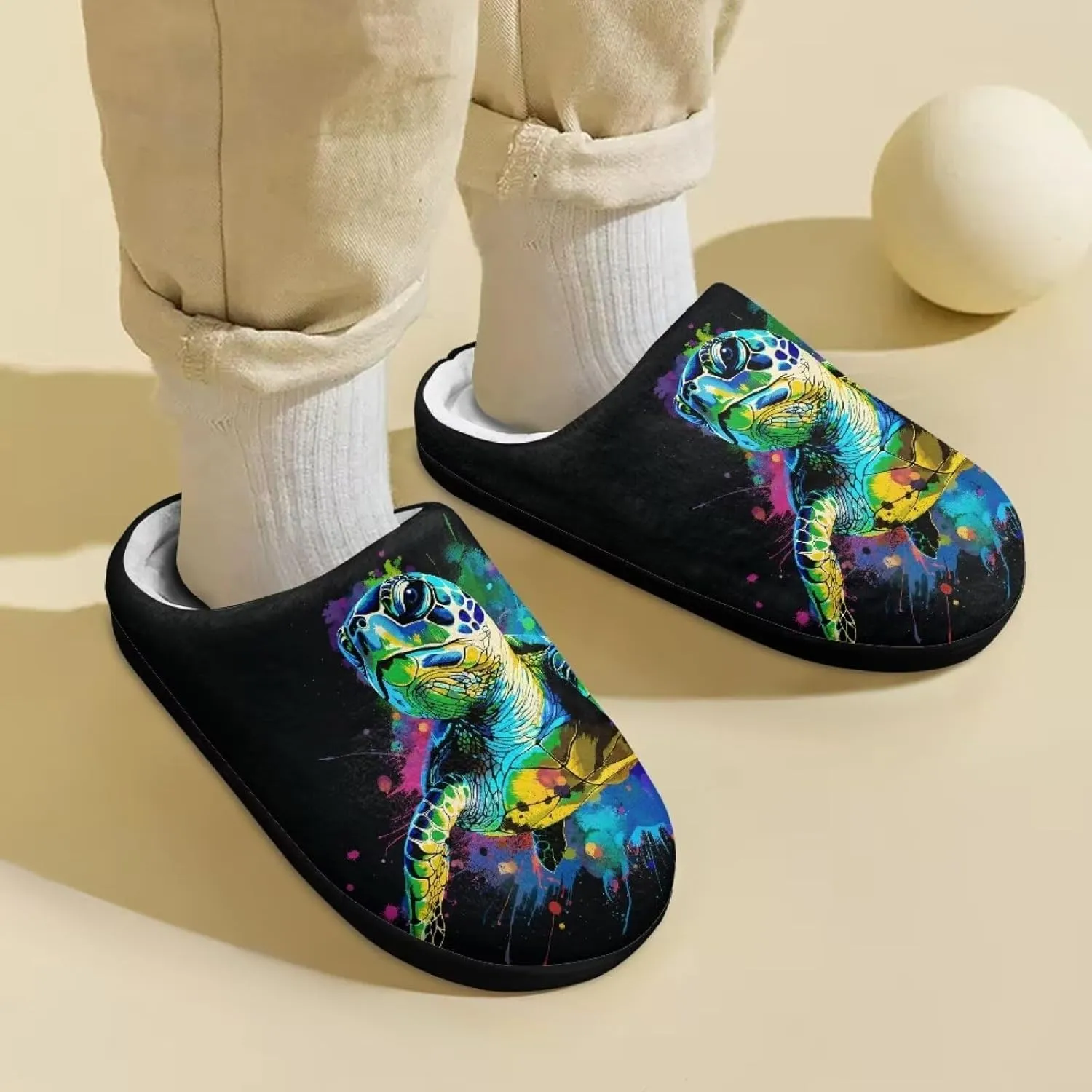 Veniyate Plush Warm Slippers for Girls Boys Kids Toddlers Winter Indoor House Home Shoes