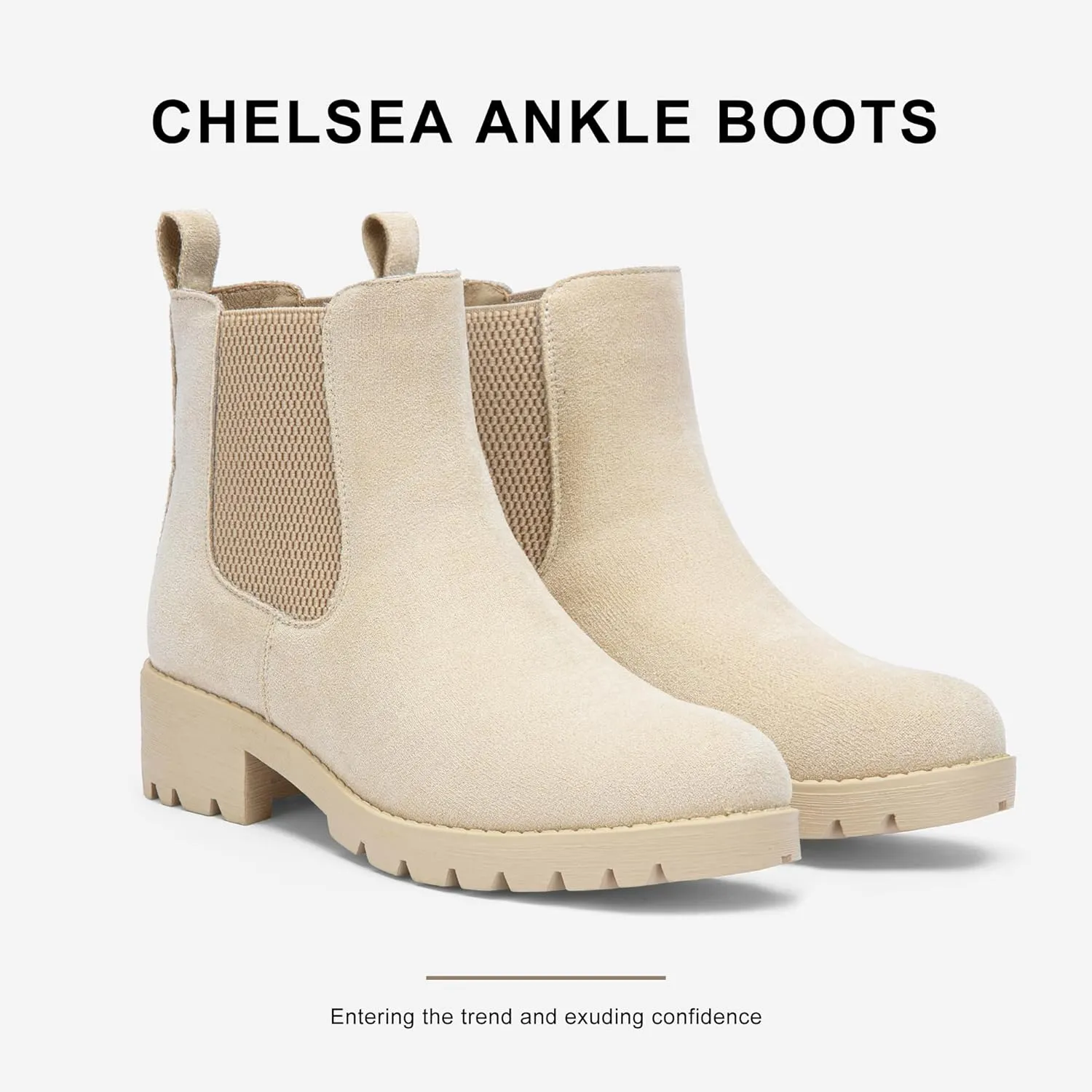 Vepose Women's 9607 Chelsea Ankle Boots Pull-On Booties for Women