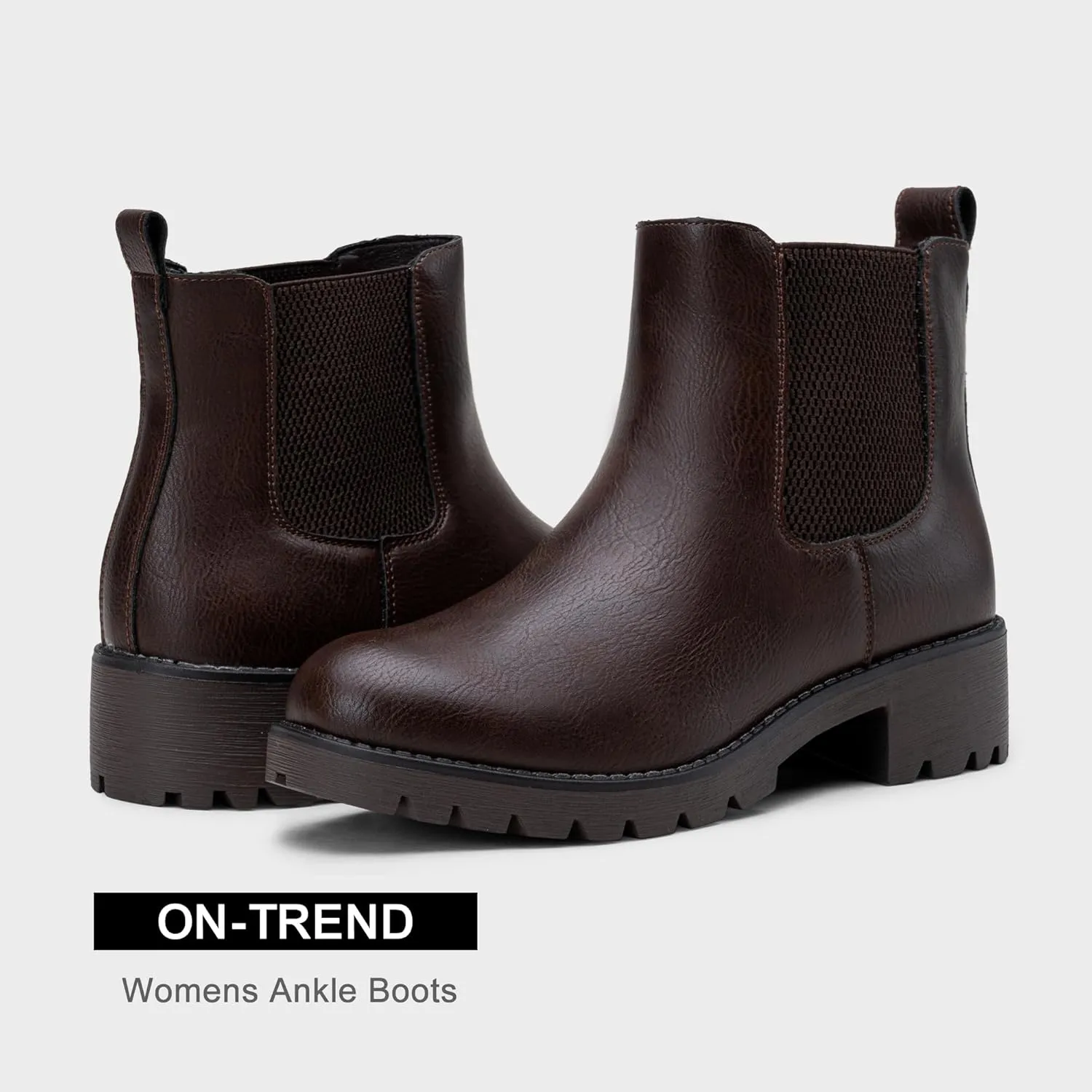 Vepose Women's 9607 Chelsea Ankle Boots Pull-On Booties for Women