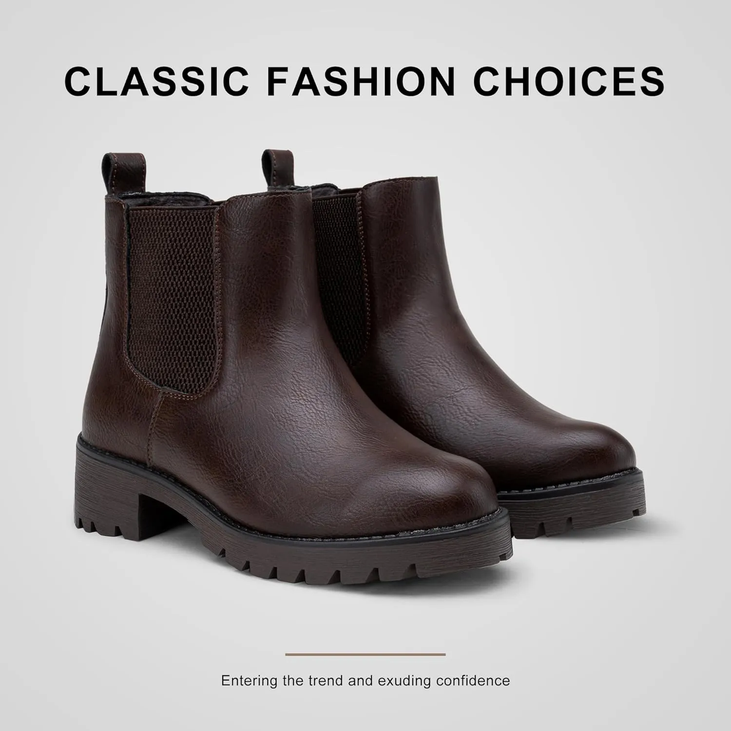 Vepose Women's 9607 Chelsea Ankle Boots Pull-On Booties for Women