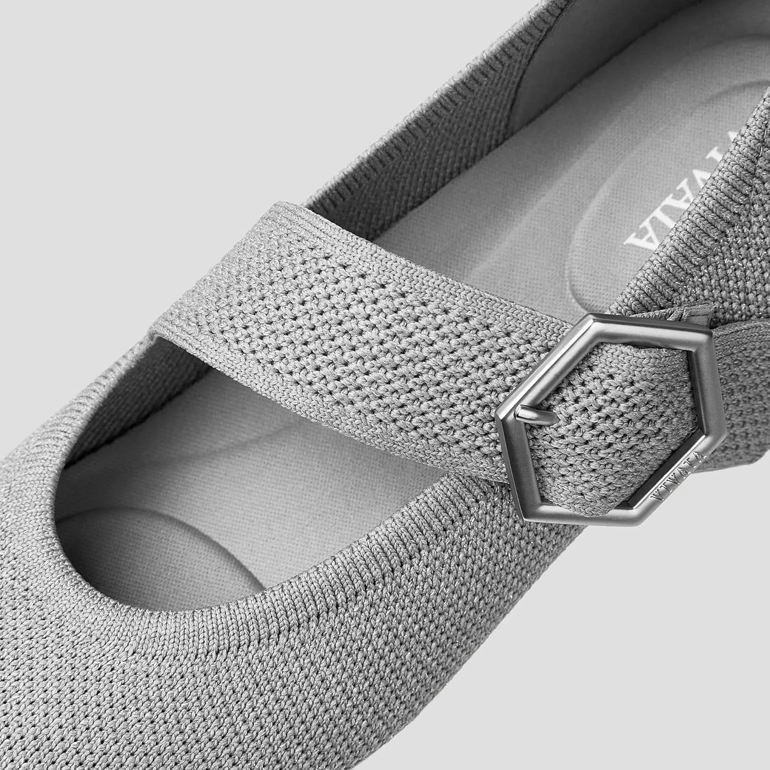VIVAIA Maria Pointed-Toe Mary-Jane Flats Shoes for Women Washable Ballet Flats Comfortable Casual Shoes with AdaptAll Strap Dressy