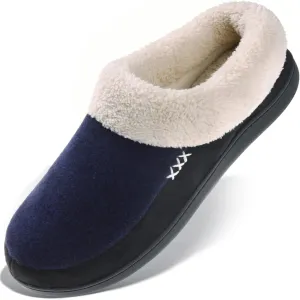 VONAMY Men's Slippers Fuzzy Warm House Shoes Memory Foam Slip On Clog Plush Wool Fleece Indoor Outdoor