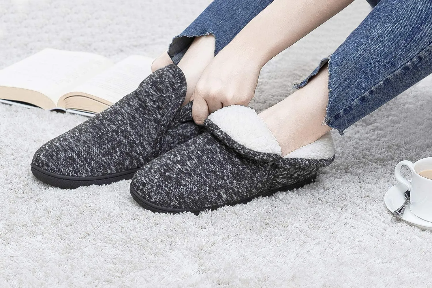 VONMAY Women's Slippers Boots Memory Foam Fuzzy Booties House Shoes Winter Warm Indoor Outdoor