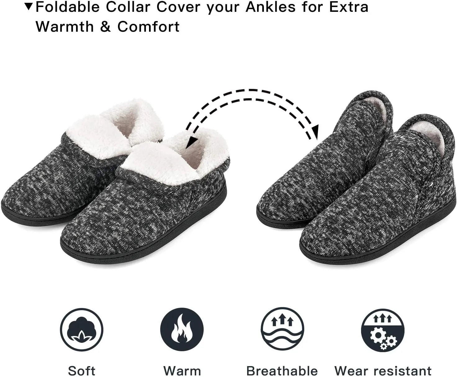 VONMAY Women's Slippers Boots Memory Foam Fuzzy Booties House Shoes Winter Warm Indoor Outdoor