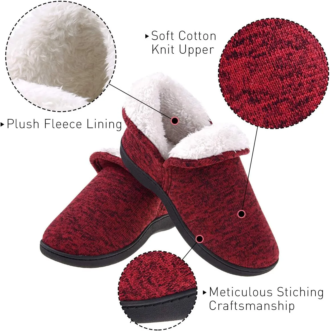 VONMAY Women's Slippers Boots Memory Foam Fuzzy Booties House Shoes Winter Warm Indoor Outdoor