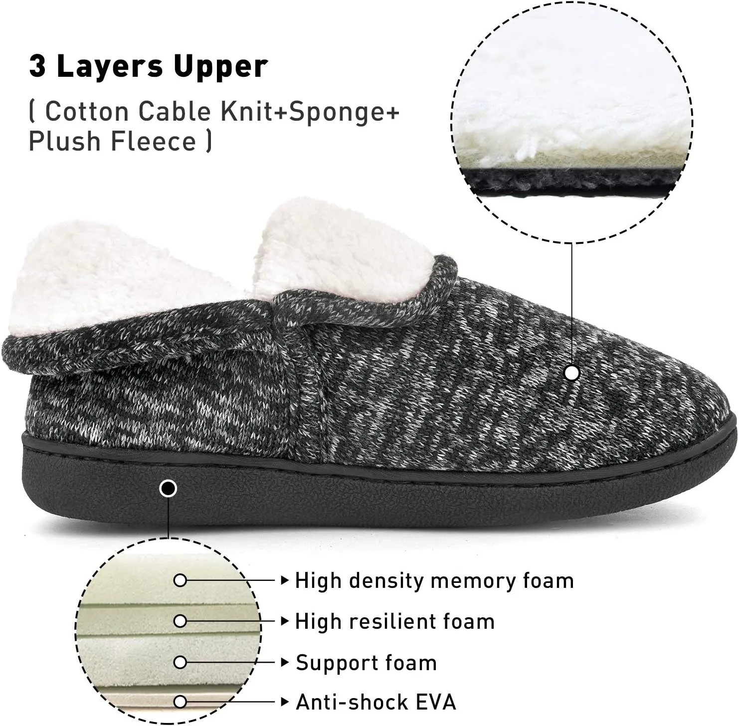 VONMAY Women's Slippers Boots Memory Foam Fuzzy Booties House Shoes Winter Warm Indoor Outdoor