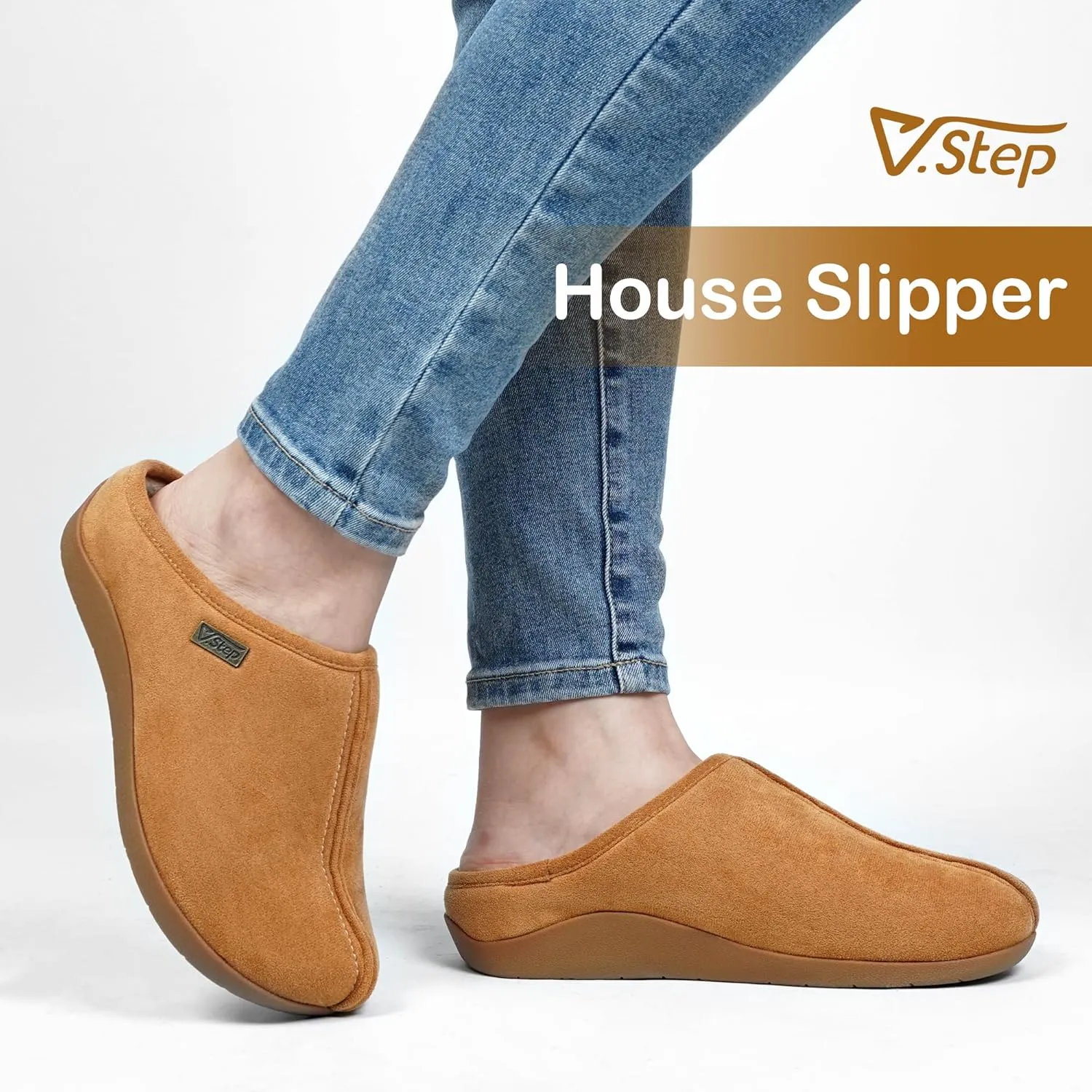 V.Step Orthopedic Slipper for Women Man with Arch Support, Orthotic Clog Slipper for Plantar Fasciitis Pain Relief Comfortable House Slipper with Indoor Outdoor Anti-Skid Rubber Sole