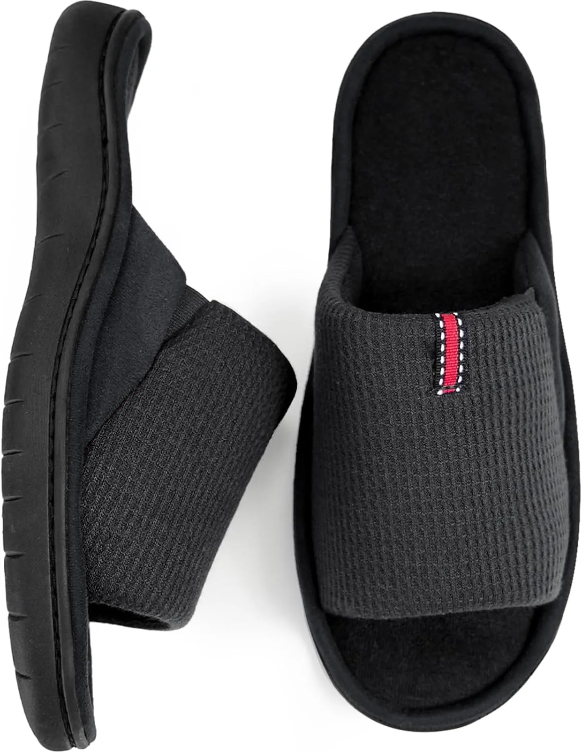 WALKFUN Lightweight House Slippers for Men Open Toe Soft Indoor Slip on Mens Slides Sandals with Memory Foam for Bedroom Patio£¬All Seasons