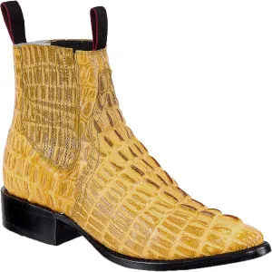 Western Shops Mens Leather Cowboy Boots Crocodile Alligator Print Short Ankle Western J Toe Boot