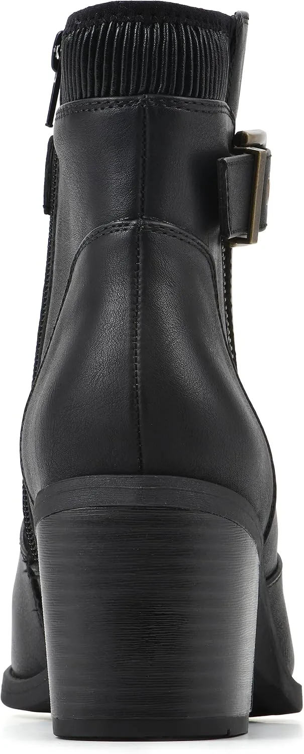 WHITE MOUNTAIN Women's Shoes Dessert Block Heel Bootie