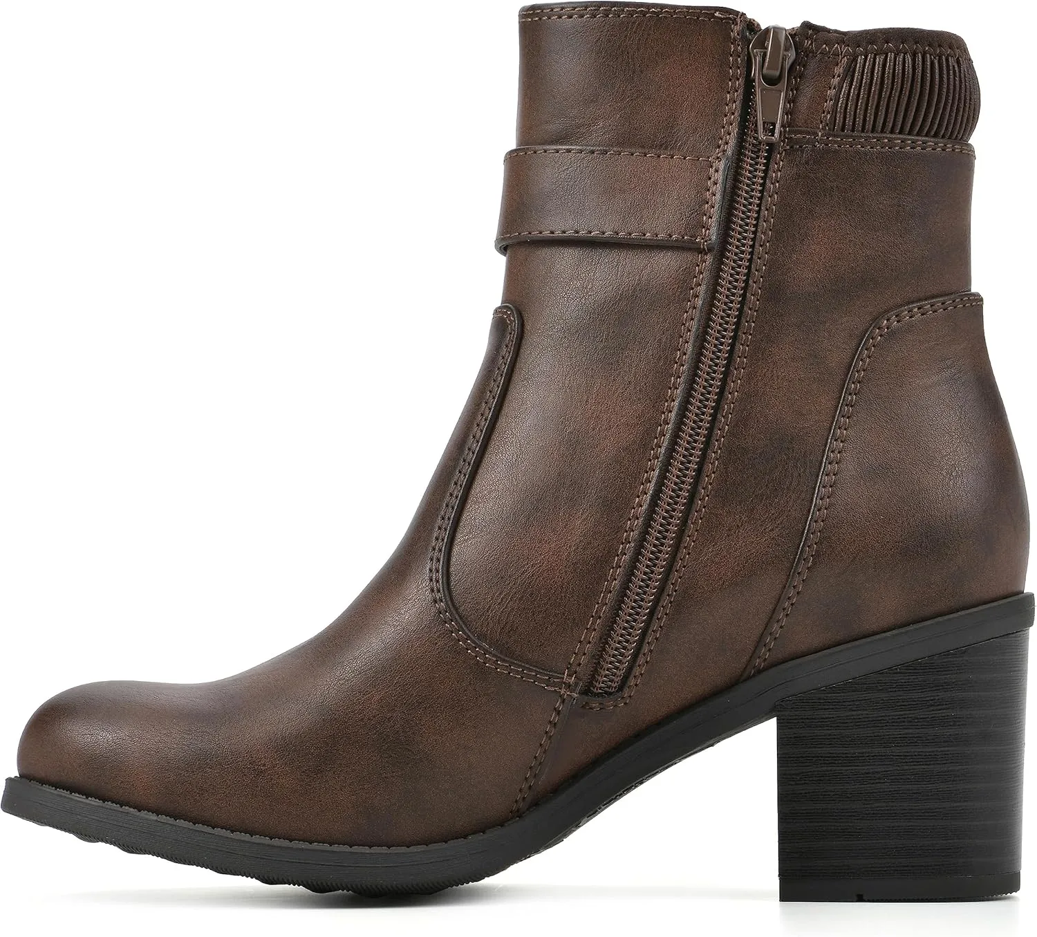 WHITE MOUNTAIN Women's Shoes Dessert Block Heel Bootie