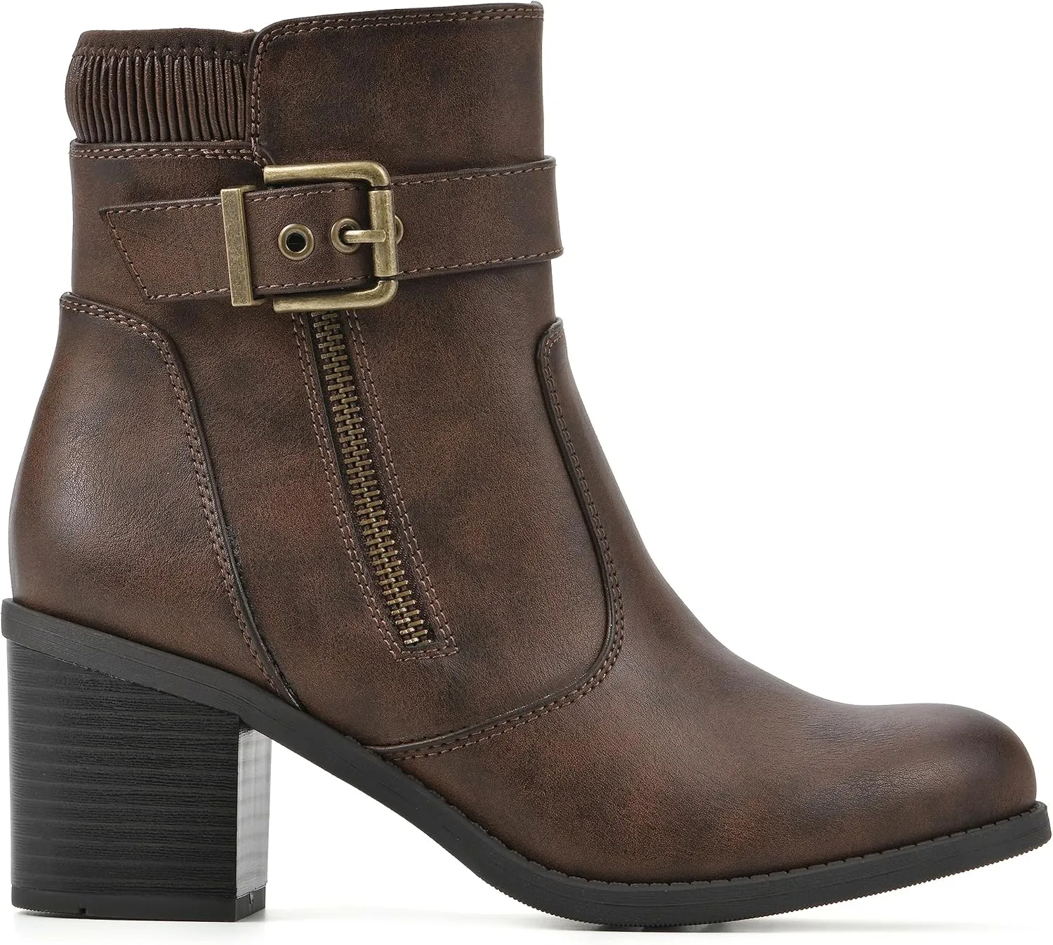 WHITE MOUNTAIN Women's Shoes Dessert Block Heel Bootie