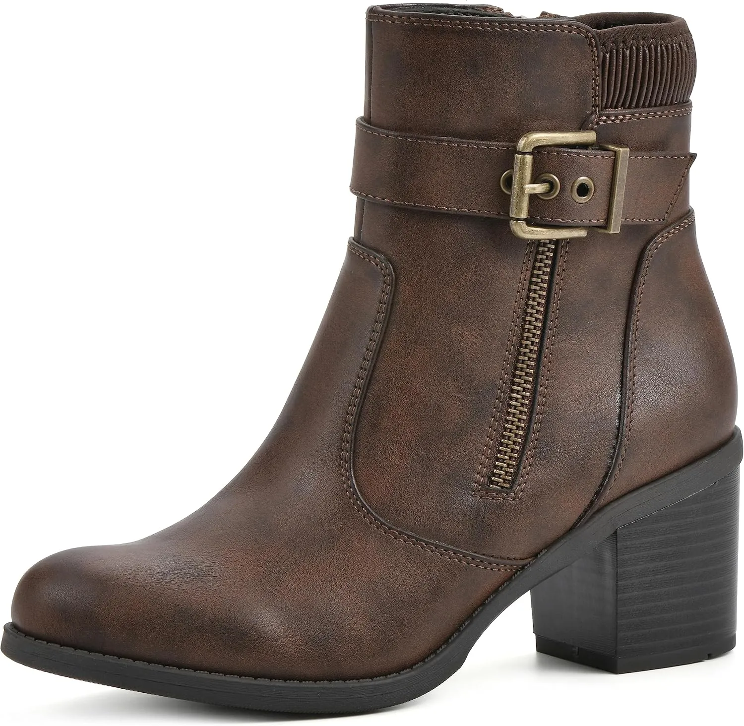 WHITE MOUNTAIN Women's Shoes Dessert Block Heel Bootie