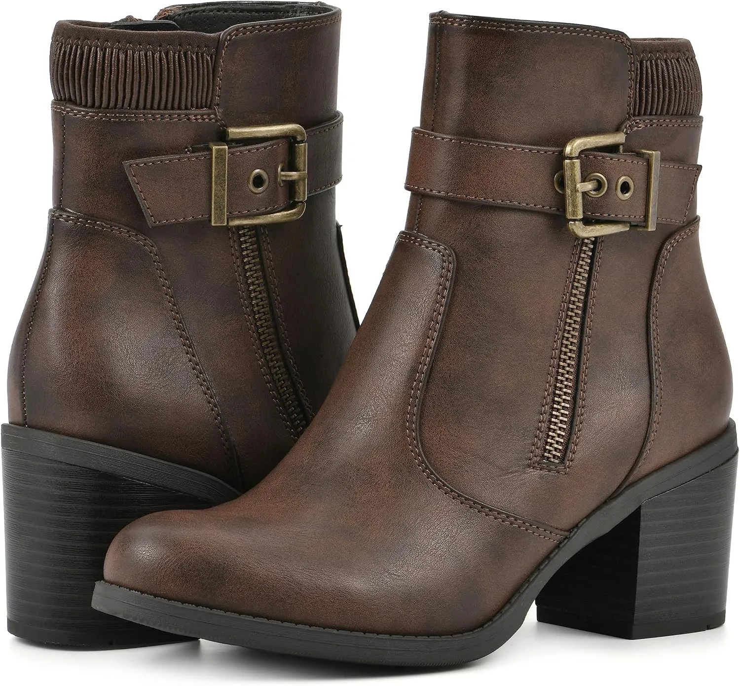 WHITE MOUNTAIN Women's Shoes Dessert Block Heel Bootie