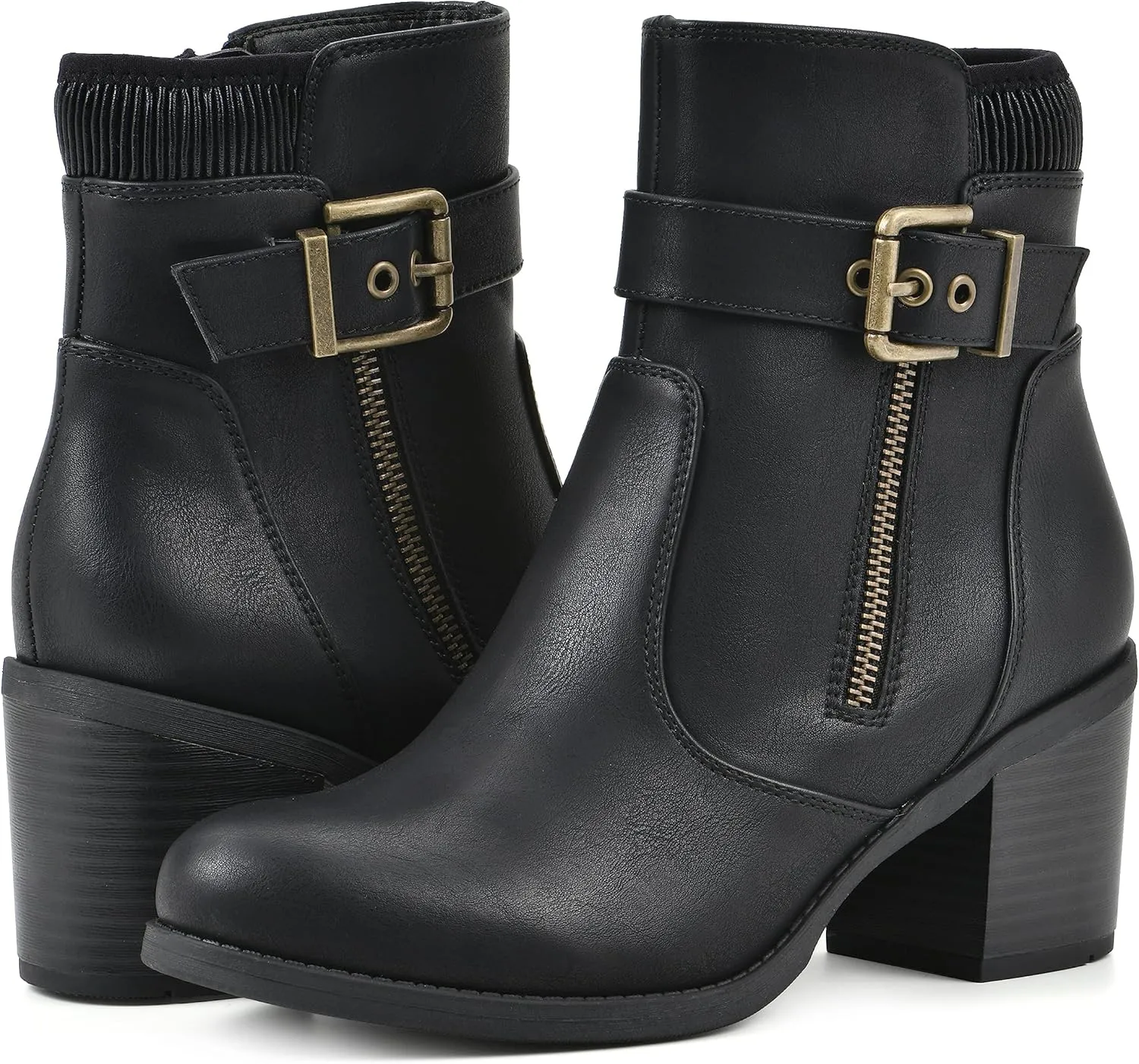 WHITE MOUNTAIN Women's Shoes Dessert Block Heel Bootie