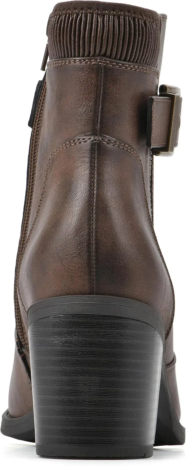 WHITE MOUNTAIN Women's Shoes Dessert Block Heel Bootie