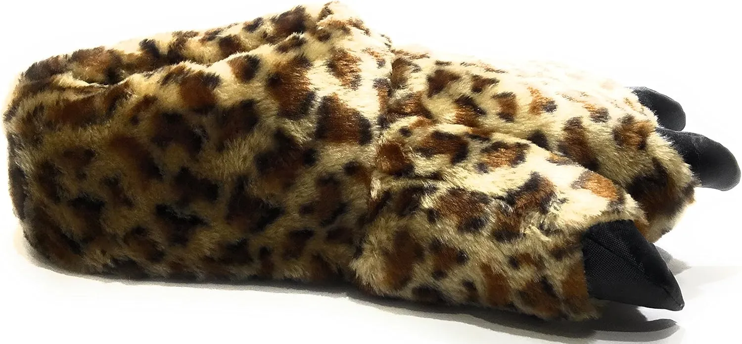 Wild Ones Furry Animal Claw Slippers for Toddlers, Kids and Adults